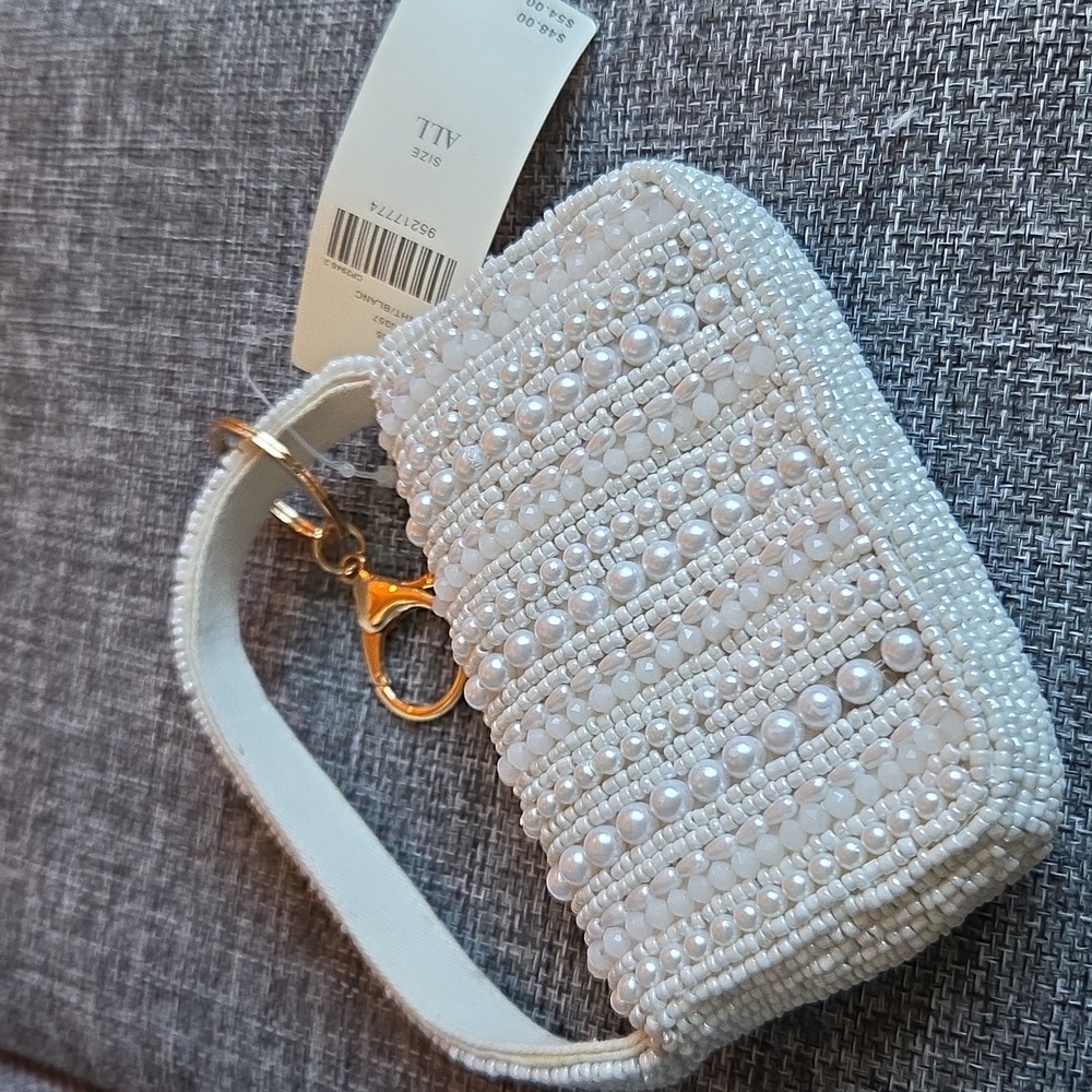 Anthroplogie Small White Bag Or Bag Charm - Picture 2 of 5